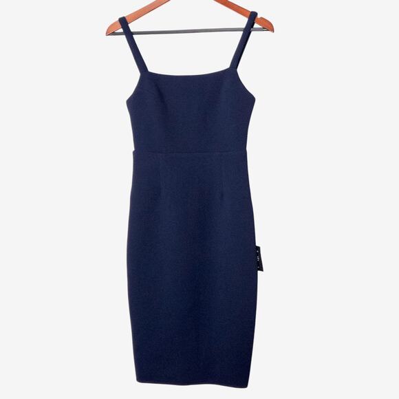 Lulus Bodycon Dress Square Neck Navy Size Small Minimalist Renaissance - Picture 2 of 8